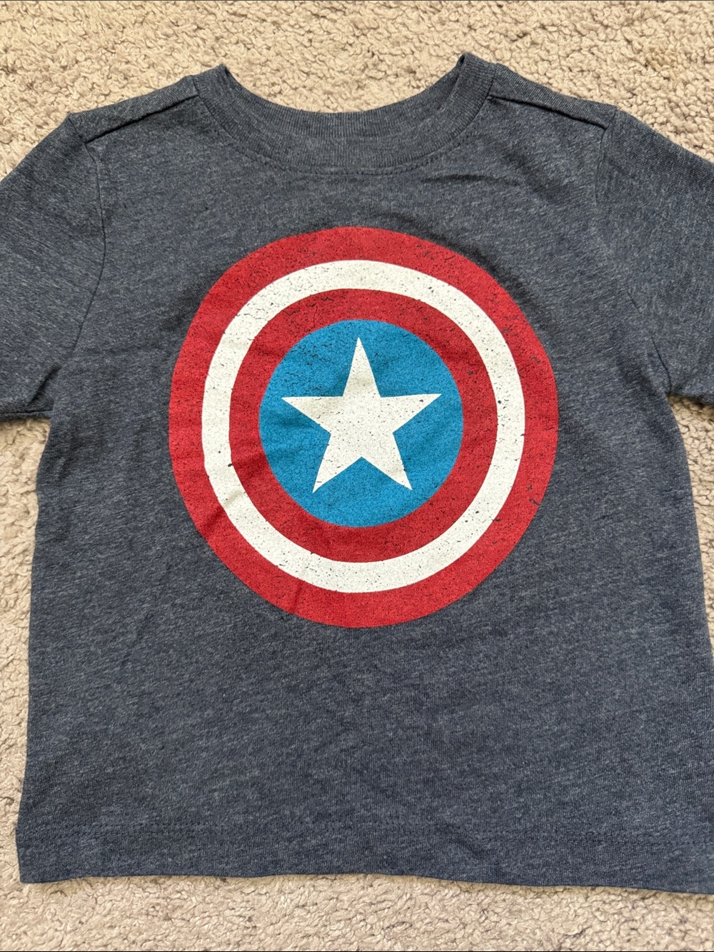 Old Navy Marvel Collectabilitees Baby Captain America T-Shirt Superhero 12-18mo